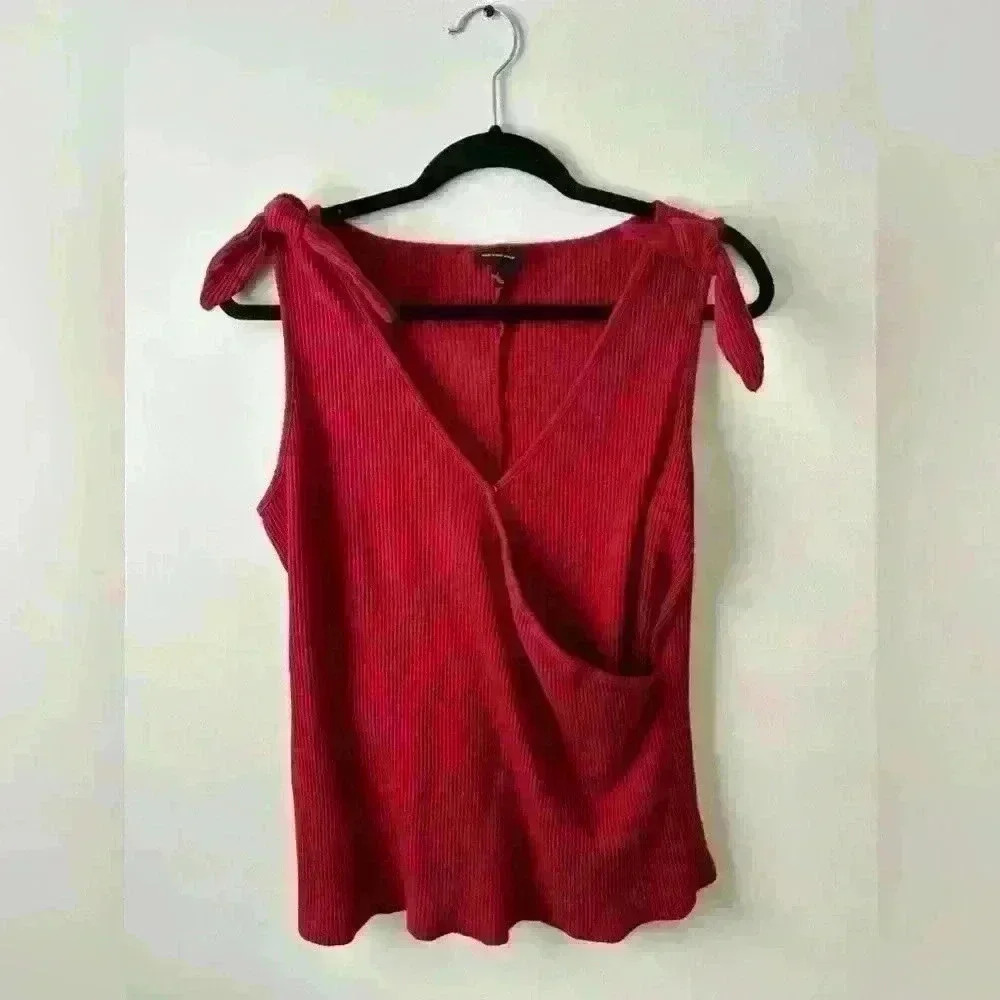 Who What Wear  Ribbed Tie Shoulder Top
